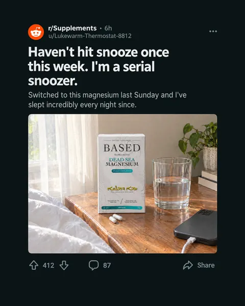 Based Supplements spec ad: Serial snoozer