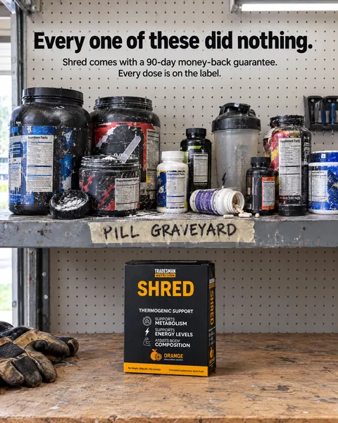 Tradesman Nutrition spec ad: Pill graveyard