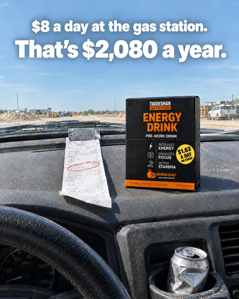 Tradesman Nutrition spec ad: Gas station receipt