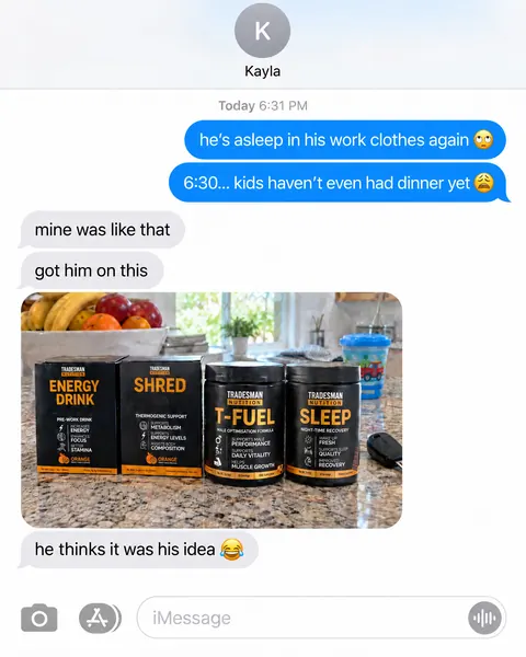 Tradesman Nutrition spec ad: Wife chat