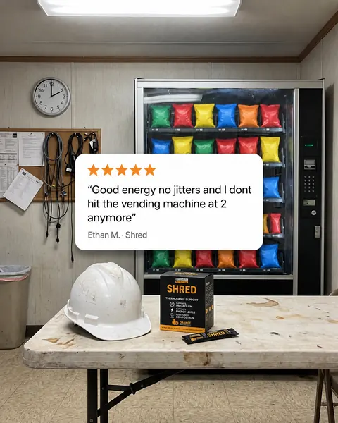 Tradesman Nutrition spec ad: Vending machine